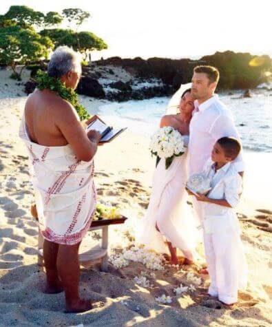 Wedding picture of Noah Shannon Green parents Megan Fox and Brian Austin Green.